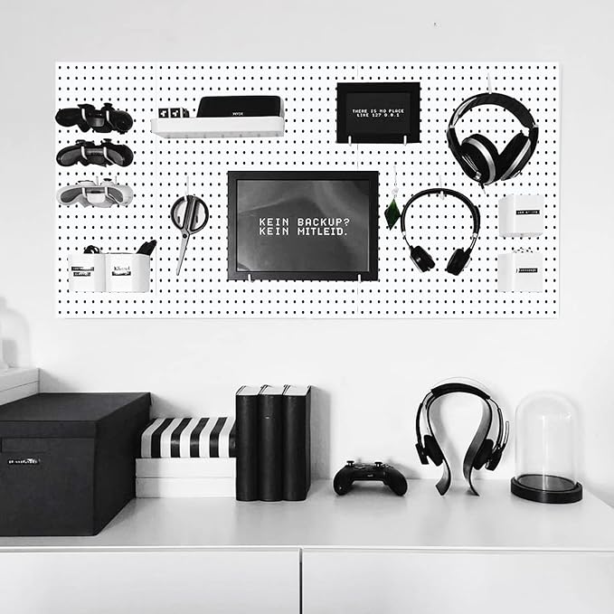 2 Pcs Pegboard, Metal Pegboard Wall Panels - Pegboard Wall Organizer System - Peg Boards for Walls, Small Peg Board Tool Stor