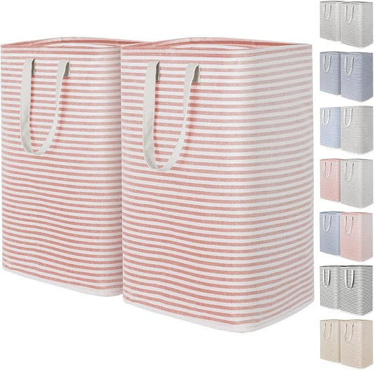 Lifewit 2 Pack Laundry Basket 80L Each, Collapsible Clothes Hamper with Reinforced Handles, Freestanding Waterproof Design fo