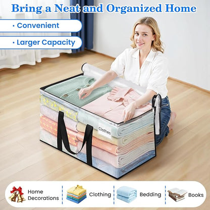 BlissTotes 8-Pack Large Moving Bags with Backpack Straps & Strong Zippers, Heavy-Duty Storage Bags Moving Boxes for Space Sav