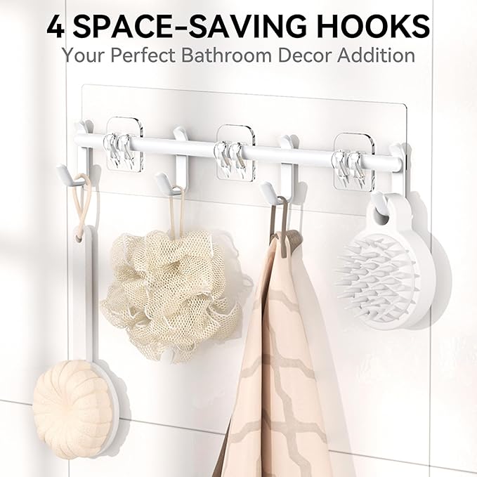 YASONIC Shower Caddy, 6 Pack Large Capacity shower organizer with Soap Holder and 12 Hooks, Rustproof Shelves for Inside Show