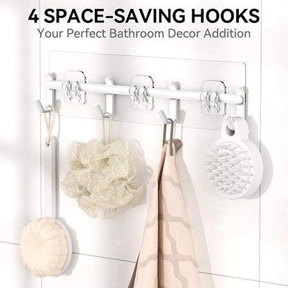 YASONIC Shower Caddy, 6 Pack Large Capacity shower organizer with Soap Holder and 12 Hooks, Rustproof Shelves for Inside Show
