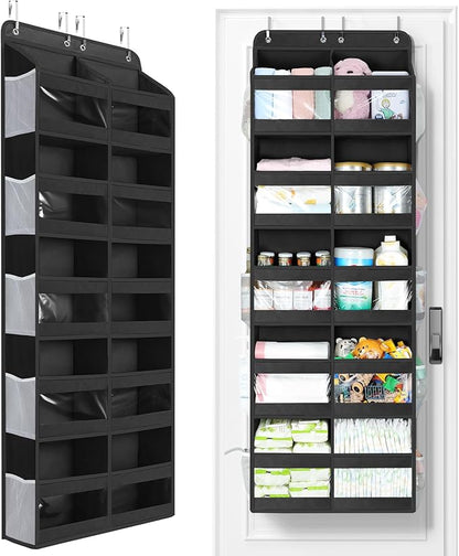 Yecaye 5-Tier Over The Door Organizer Dual-Column, 80lbs Load Over the Door Storage of 10 Compartments, Heavy Duty Extra Larg