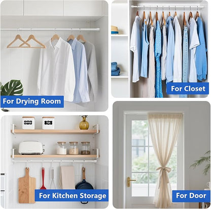 Goowin Tension Curtain Rod 22 to 36 Inch, 5/8" Diameter No Drilling Small Tension Rod, Expandable Spring Loaded Curtain Rods,