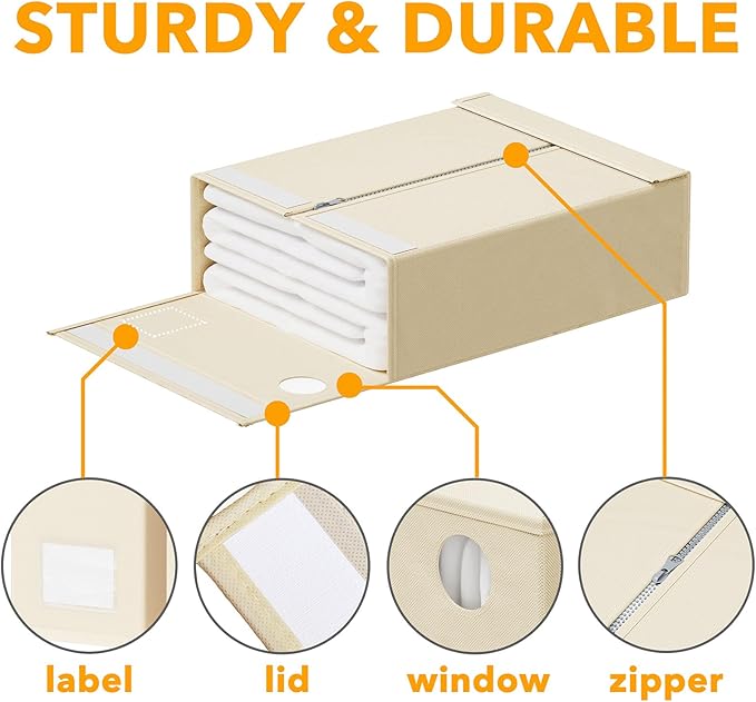 SpaceAid 8 Pack Bed Sheet Organizers and Storage, Foldable Sheet Organizer for Linen Closet, Sheets Set Folder Keeper with Wi
