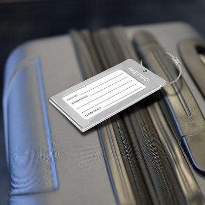 Luggage Tags Metal Suitcase Tags Travel Bag ID Identifier Luggage Tag (Silver 2-Pack)