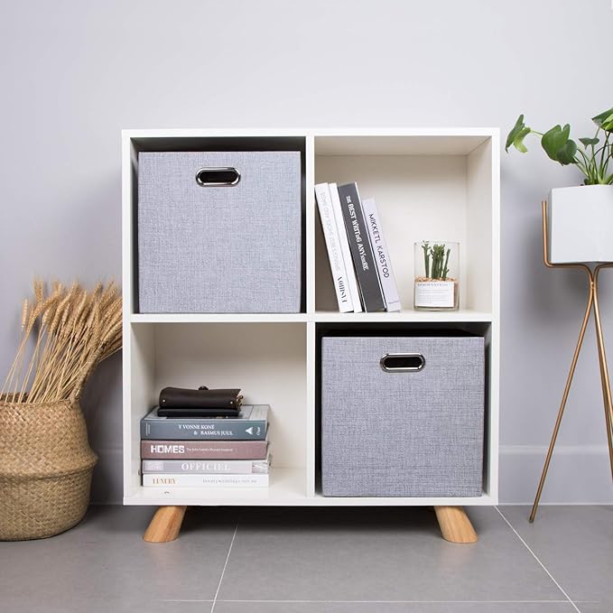 Thicker Fabric Storage Cubes 13 inch Collapsible Storage Bins for Organization, Cubby Storage Boxes for Organizing Shelf Cabi