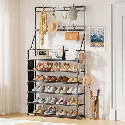 OYREL Shoe Rack 6 Tier Shoes Organizer 24-30 Pairs Shoe Racks for Closet Front Door Entrance Large Capacity Space Saving Shoe