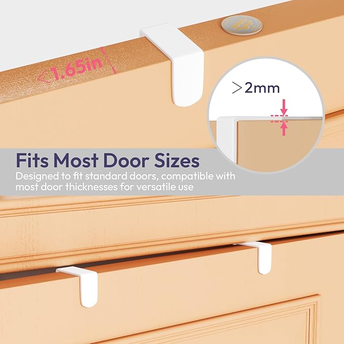 SWTYMIKI Over The Door Hook with 16 Hooks & 2 Mesh Baskets - Heavy Duty Over The Door Organizer Hanger for Towels, Coats, Clo