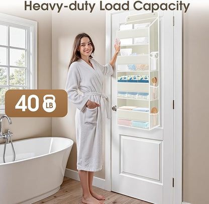 SpaceHacks 1 Pack Over The Door Organizer, Hanging Storage Organizer with Clear Window, 40lb Ultra Sturdy Large Capacity Room