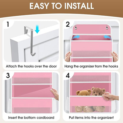 SpaceHacks 5-Tier Over The Door Organizer Hanging Storage Organizers with Clear Window 40lb Large Capacity Room Organizer for