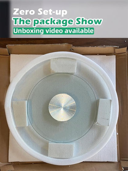 Lazy Susan 30.7 inch Glass Turntable Dining Table Large Round Serving Plate Tabletop Rotating Tray with Swivel Assist System 