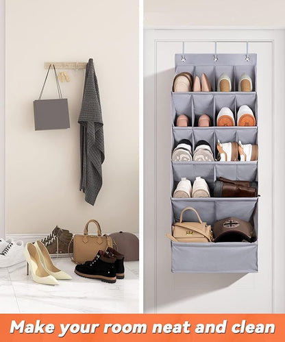 FENTEC 1 Pack Over-the-Door-Shoe-Organizers,Hanging Organizers with Large Pocket Shoe Holder Hanging Shoe Rack for Closet Sho