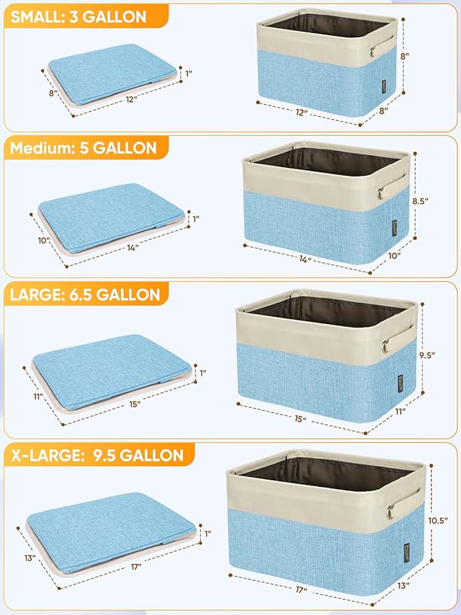 BALEINE 1 Pack Fabric Closet Storage Bins for Shelves, Linen Closet Organizers and Storage, Decorative Baskets for Organizing