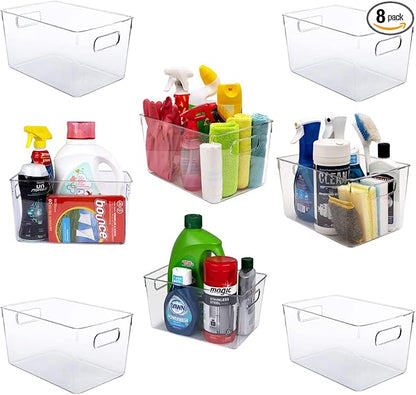 Clear Plastic Storage Bins, Pantry Organizers and Storage, Kitchen Organization and Storage Containers Bins for Organizing, F