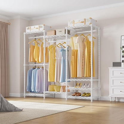 VIPEK V5 Medium Portable Closet Wardrobe Heavy Duty Clothes Rack, Freestanding Closet Metal Clothing Rack with 4 Hang Rods & 