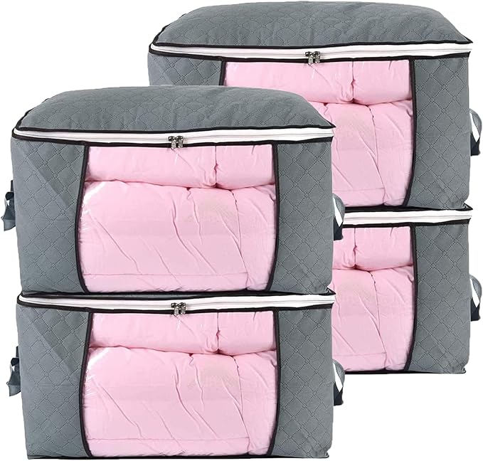 combocube 4 Pack Comforter Storage Bag and 3 Pack Clothes Storage Bins