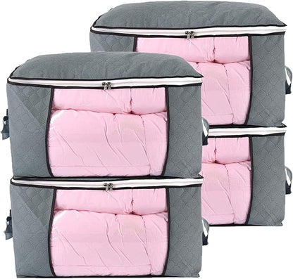 combocube 4 Pack Comforter Storage Bag and 3 Pack Clothes Storage Bins