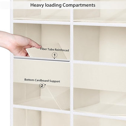 Univivi 5-Shelf Fabric Baby Door Storage Over Door Hanging Organizer with 8 Deep Pockets and 4 Small PVC Pockets Wall Mount H