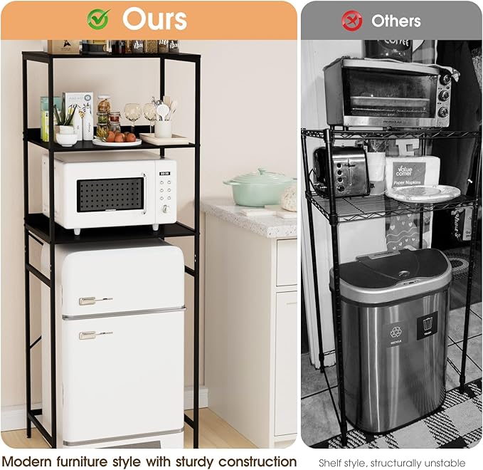 Mini Fridge Shelf Mini Fridge and Microwave Stand Over Mini Fridge Storage Rack 3 Tier Microwave and Fridge Stand Suitable fo
