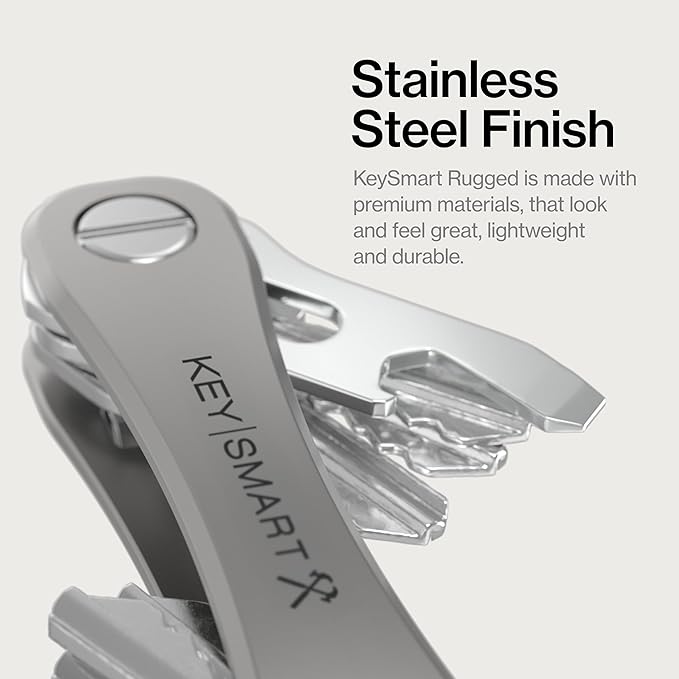 KeySmart Rugged - Multitool Key Holder for Keychain w/Bottle Opener and Pocket Clip, Organizer for Keys, EDC Keychains, Ring 
