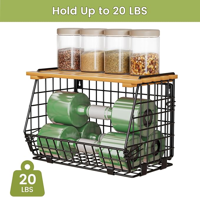 Wire Fruit Basket for Kitchen Storage: Hanging and Counter Basket for Vegetable Produce - Potato and Onion Storage for Pantry