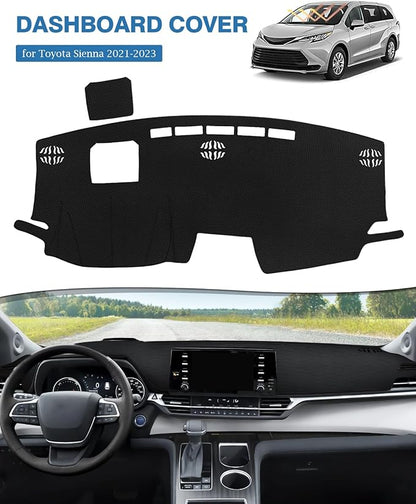 FIILINES Dash Cover for Toyota Sienna 2021-2026, Dashboard Mat Cover Sienna Accessories Mesh Dash Mat Sunshade Nonslip Protec