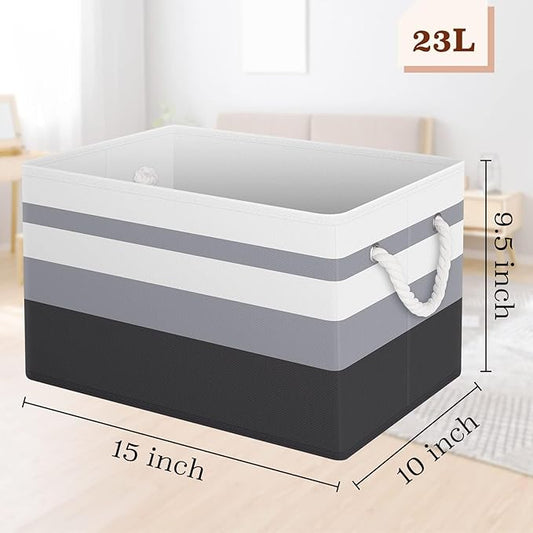 Fab totes Storage Bins [3-Pack], Foldable Storage Baskets for Organizing Toys, Books, Shelves, Closet, Large Storage Box with