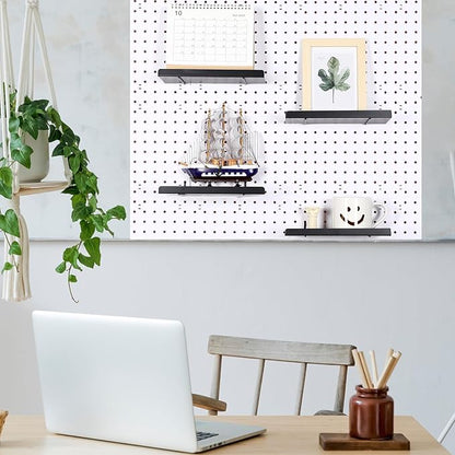 Beeveer 4 Pcs Pegboard Shelves Wall Organizer Brackets Pegboard Steel Tray Accessories Organizing Tools for Craft Garage Nurs