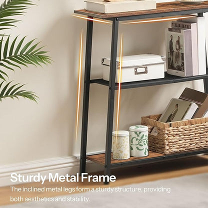 HOOBRO Wall Shelf and Console Table Bundle, 2 Pack Floating Shelves Wall Mounted, Small Entryway Table with Storage Shelves, 