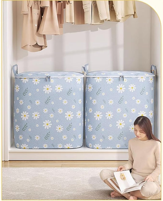 Clothes Storage Bag, Non-Woven Clothes Quilt Foldable Storage Bag, Multipurpose Large Capacity Lightweight Portable Wardrobe 