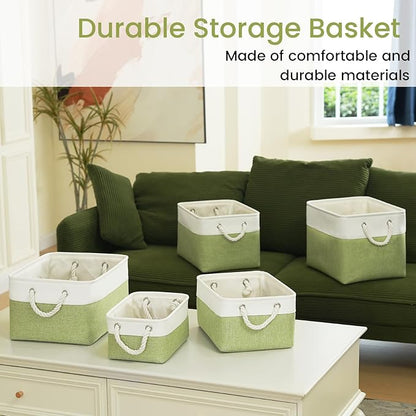 Large Storage Baskets- 15.7x11.8x8.26 inch Storage Bins for Shelves and Closet Organizing, Foldable Fabric Bin for Home Organ
