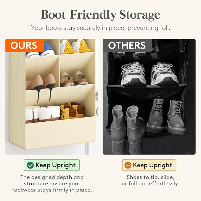 Lifewit 6 Tier Over the Door Shoe Organizer with 11 Large Deep Pockets, Fabric Hanging Shoes Shelf for Closet, Dorm Storage, 