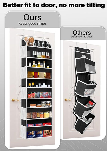 TAHAVICE 1 Pack Over The Door Storage Organizer with 5 Pockets 10 Mesh Side Pockets, 44 lbs Weight Capacity Door Hanging Orga