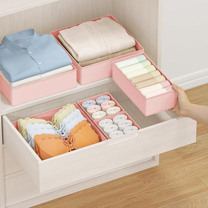 DIMJ Drawer Organizer Clothes Storage - 24 Pack Baby Dresser Organizer for Nursery, Small Fabric Closet Drawer Organizer Bins