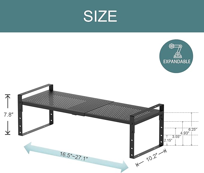 Expandable Shoe Rack Heavy-Duty Closet Organizer Adjustable Shelf Stackable Metal Framework for Entryway, Garage,RV,Pantry,Ca
