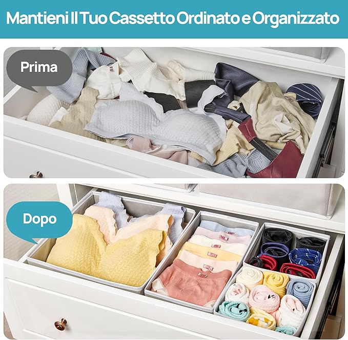 Vtopmart 12 Pack Baby Clothes Organizer, Dresser Drawer Organizer for Baby Clothing, Foldable Fabric Closet Drawer Storage Bi