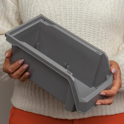 ReadySpace Medium Plastic Storage Bins, Stackable Organizer Containers for Closet Pantry Shelf Garage and Office Organization
