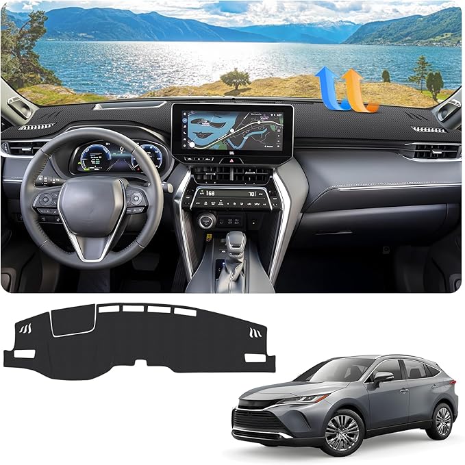 FIILINES Dash Cover Fit for 2021-2024 Toyota Venza Accessories Dashboard Mat Dash Cover for Venza Accessories Sunshade Nonsli