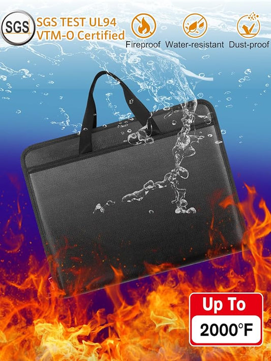 onvvippiv Important Document Organizer Folio Accordion File Organizer Fireproof Expanding File Folder Storage Box with Zipper