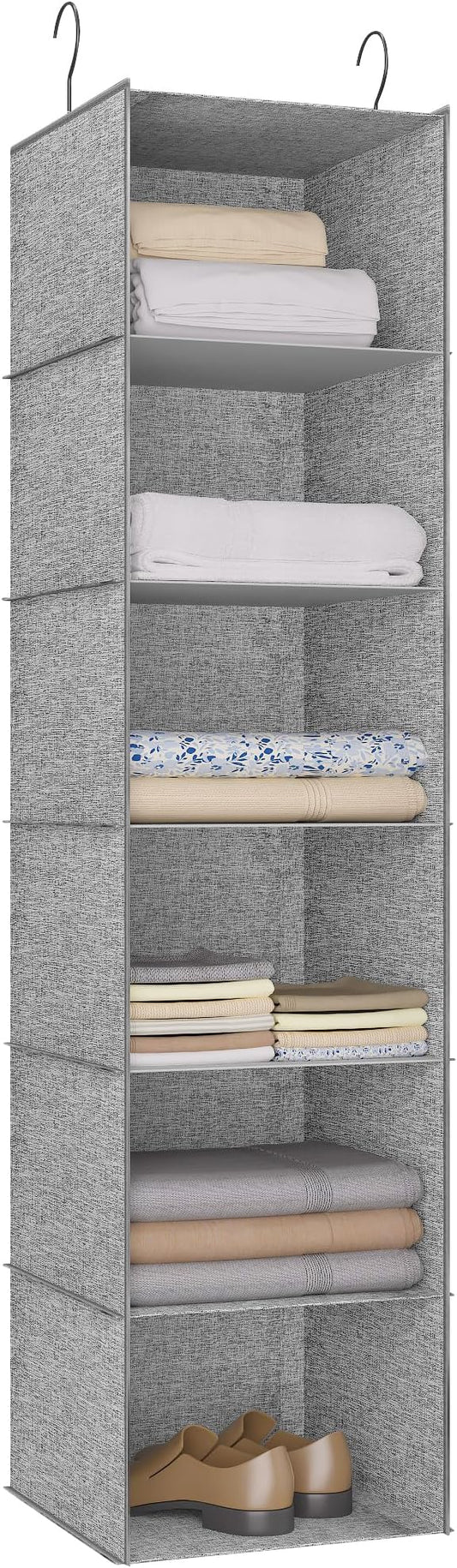 6-Shelf Hanging Storage Closet Organizer, Linen Rv Storage and Organization for Wardrobe, Inside, Camper Accessories, Nursery