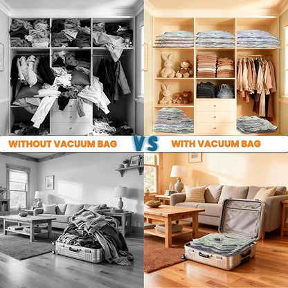 Space Saver Vacuum Storage Bags with Electric Pump, 18 PCS (6S,6M,4L,2J) Space Saver Vacuum Seal Bags for Clothing, Travel, B