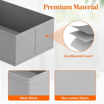 Lifewit Drawer Organizer Clothes for Closet 16 Pack, 3 Sizes Underwear Wardrobe Drawer Dividers, Fabric Foldable Dresser Stor