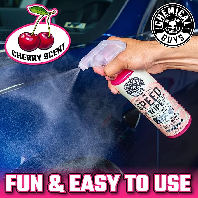 Chemical Guys WAC_202_16 Speed Wipe Quick Detailer, Safe for Cars, Trucks, SUVs, Motorcycles, RVs & More, 16 fl oz, Cherry Sc