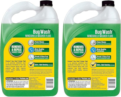 Prestone AS657 Bug Wash Windshield Washer Fluid, 1 Gallon (Pack of 2)