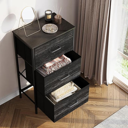 AODK Dresser for Bedroom Nightstand Small Dressers Chest of Drawers End Table for Living Room, Closet Dresser with 3 Storage 