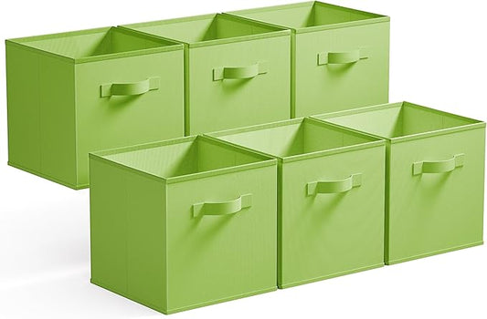 GRANNY SAYS Cube Storage Bins, 11 Inch 6 Pack Cube Storage Organizer, Foldable Fabric Storage Bins with Handle, Storage Baske