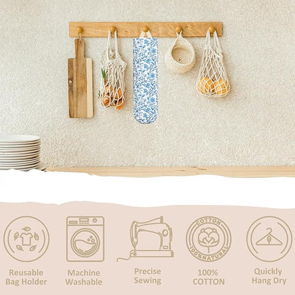 Plastic Bag Holder, Wall Mount Grocery Bag Organizer for Plastic Bags, Reusable Grocery Bags Organizer for Home Kitchen Pantry Decor (S)