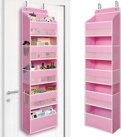 TYMENSH Over Door Organizer with 5 Large Pockets, Heavy Duty Hanging Organizer Storage, Closet Bathroom Nursery Bedroom Dorm,