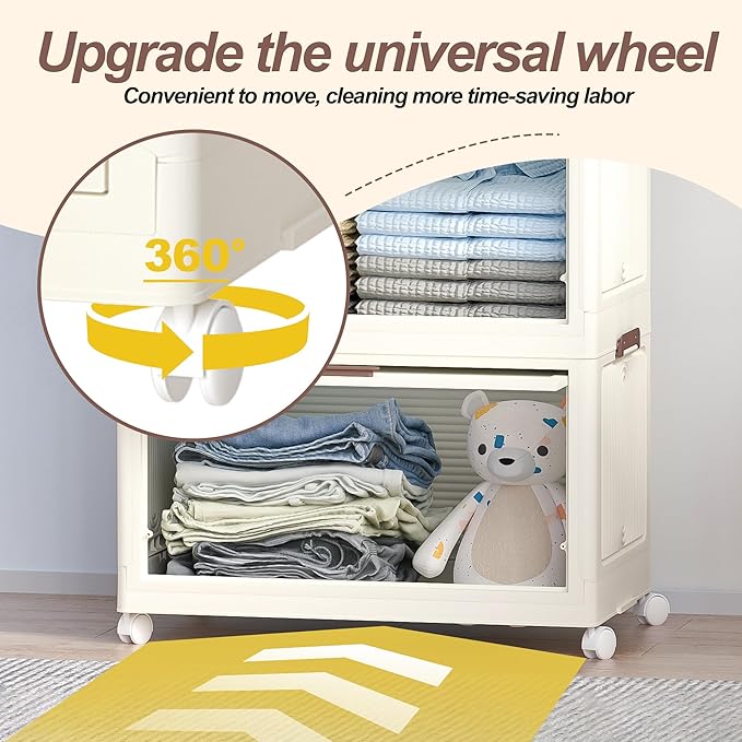 Montary Portable Kids Closet Storage Organizer for Clothes, Children's Wardrobe Closet with Magnetic Doors, Plastic Baby Ward