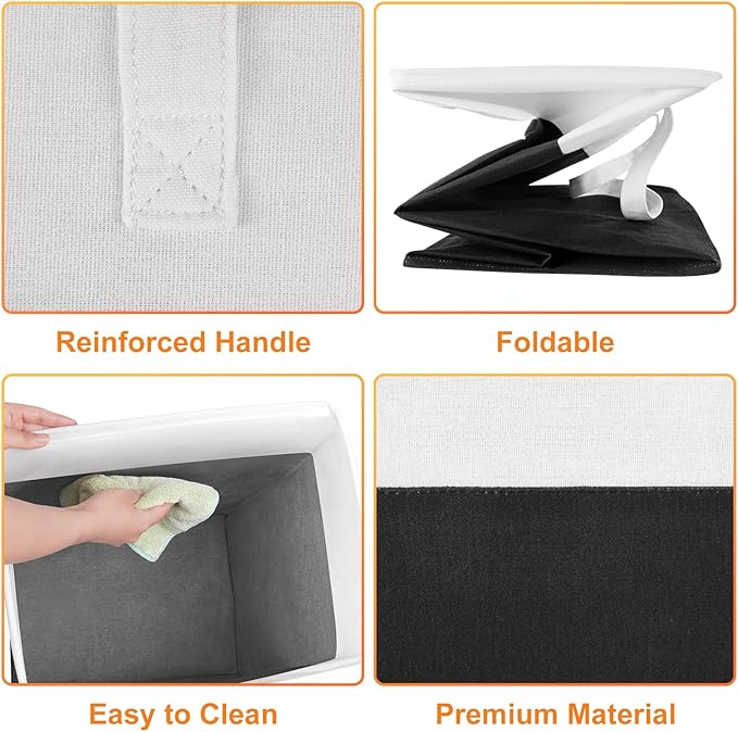 TasticTotes laundry basket 3-Pack, laundry hamper, Hamper with handles, collapsible laundry baskets, Waterproof dirty clothes